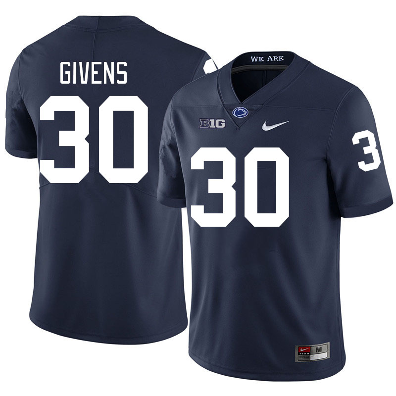 Penn State Nittany Lions #30 Kevin Givens College Football Jerseys Stitched Sale-Navy